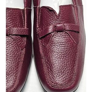 Vitaform Plum Red Leather Loafer Flats Bow Comfort Shoes Womens EU 43/US‎ 13